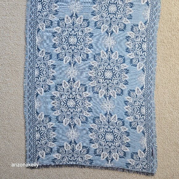 J. Jill Snowflake Jacquard Scarf India Ink Blue